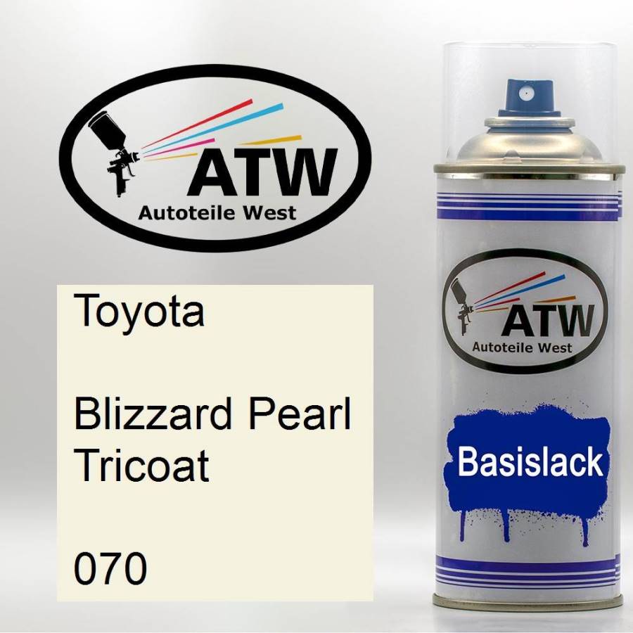 Toyota, Blizzard Pearl Tricoat, 070: 400ml Sprühdose, von ATW Autoteile West.
